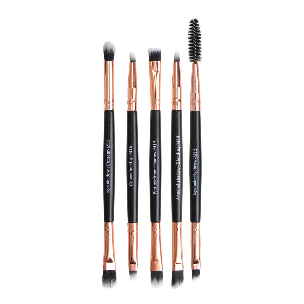 Factory Wholesale Maange 5 Double-Head Eye Brushes, Eyelash Brush, Makeup Brush Set