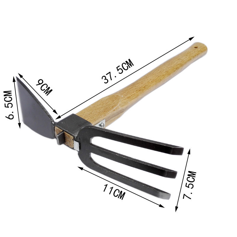 Short Wooden Handle Steel Carbon Garden Tool