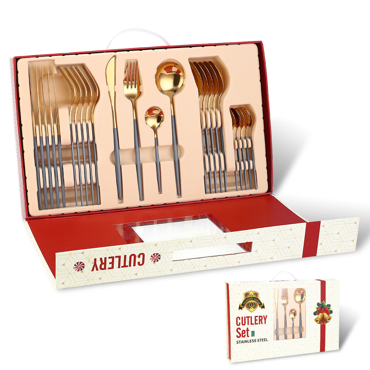 Portugal, Stainless Steel, 24-Piece Gift, Tableware Set