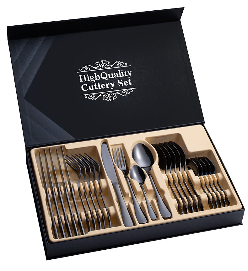 Stainless Steel Cutlery Set 24-Piece Gift Cutlery Steak Cutlery Gift Box 