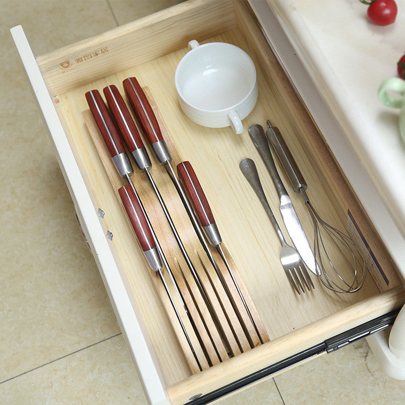 Horizontally Placed Horizontal Wooden Knife Holder Knife Storage And Sorting Rack