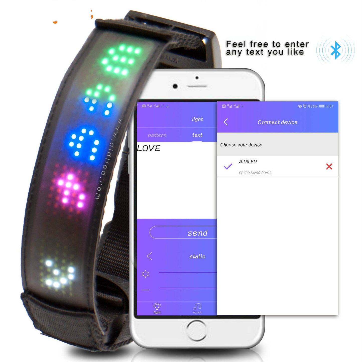 LED Bluetooth USB Charging Pet Collar