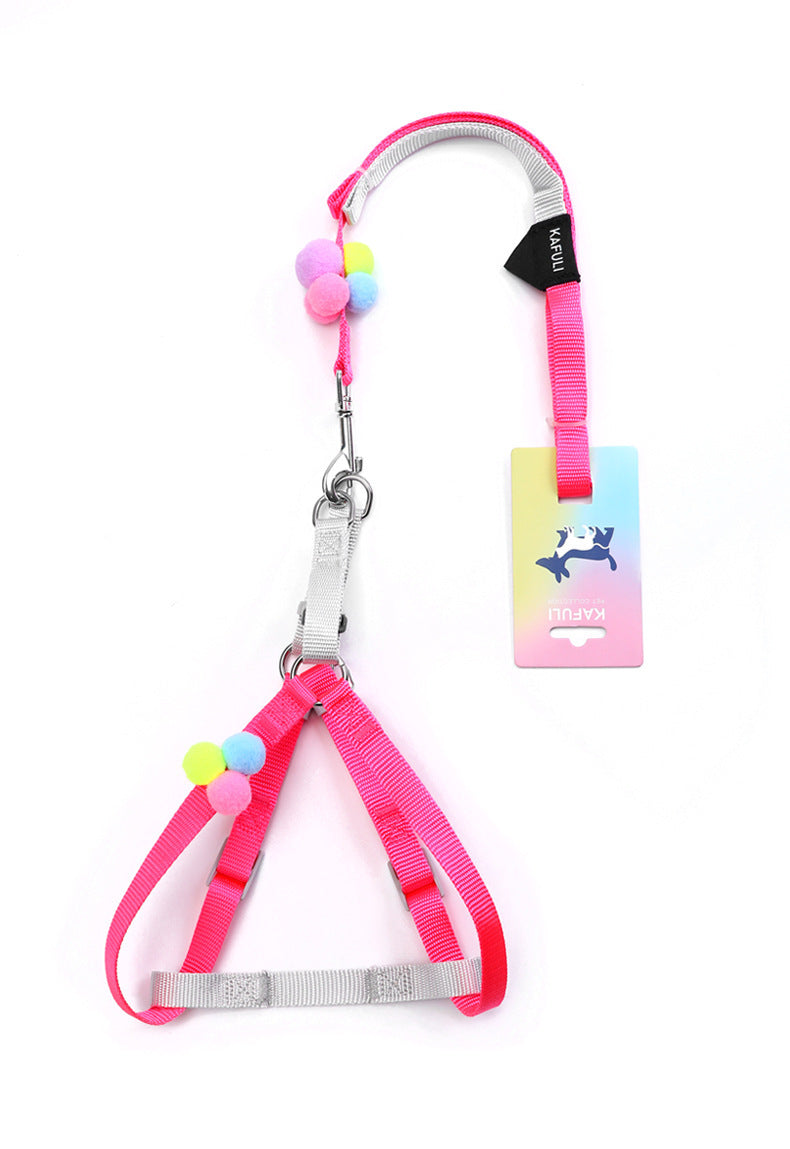 Colorful Fluffy Ball Cat Traction Rope