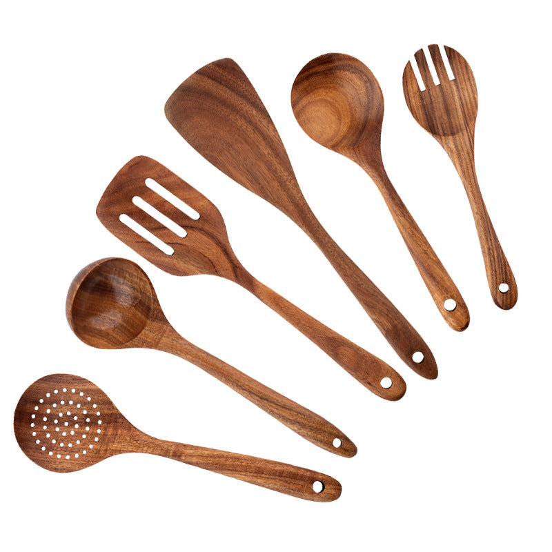 High Temperature Vegetable Spatula Acacia Wood Cooking Set Wooden Spatula