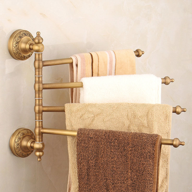 Towel Rack Bathroom Pendant Copper Material European Retro Antique Bathroom Towel Rack