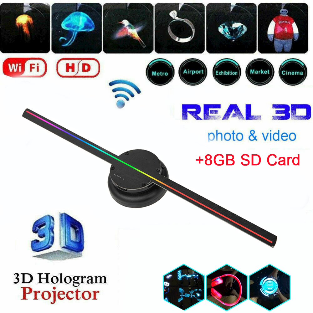 3d Holographic Projection Advertising Machine Floating Led Display Wifi Control