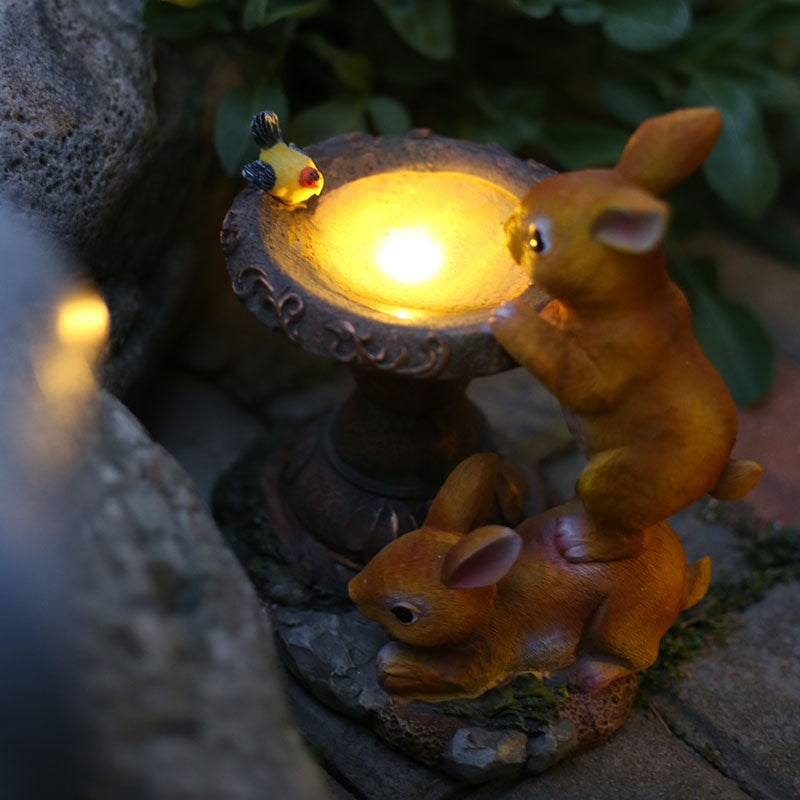 Outdoor Balcony Garden Decoration Cute Rabbit Ornament Solar Light