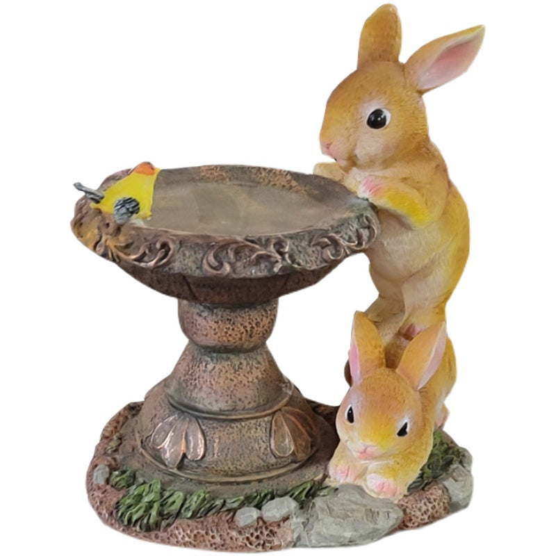 Outdoor Balcony Garden Decoration Cute Rabbit Ornament Solar Light