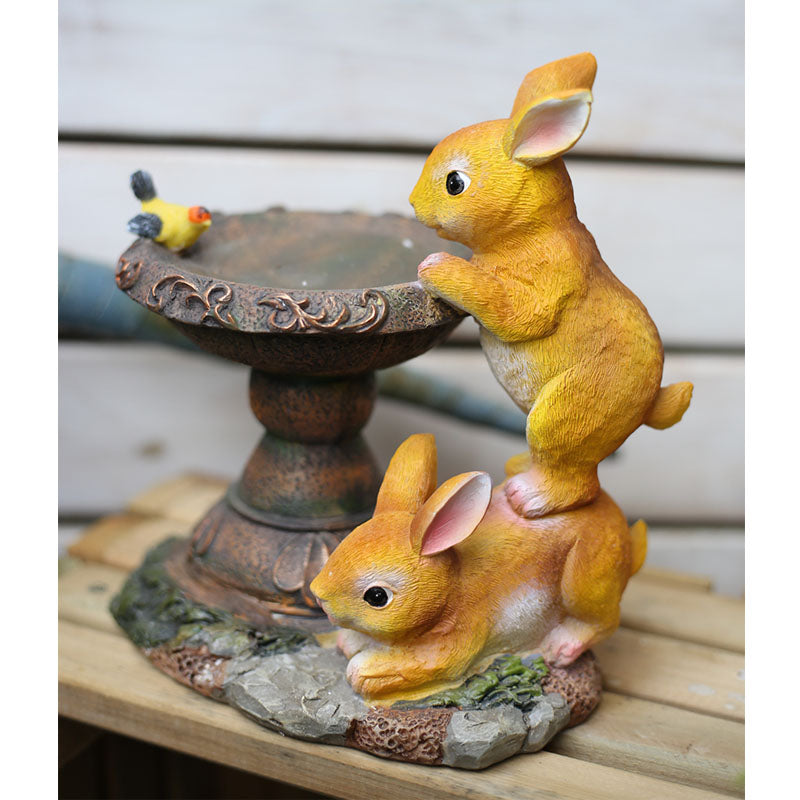 Outdoor Balcony Garden Decoration Cute Rabbit Ornament Solar Light