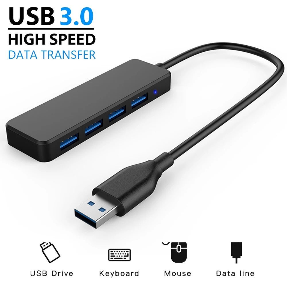 4-port Ultra-thin Rectangular USB3.0 HUB Computer Extender