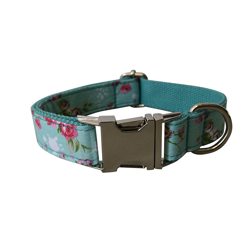 Green Rose Dog Collar Leash