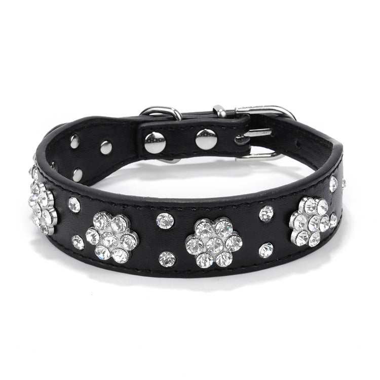 Rhinestone Plum Dog Collar