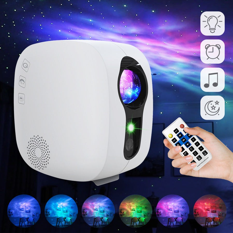 Laser Starry Sky Projection Lamp Colorful Nebula Moon With Bluetooth Music Playing