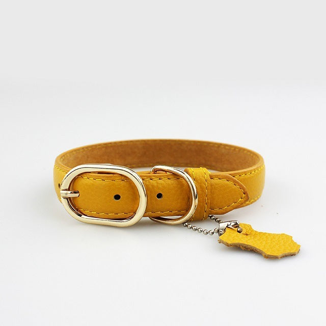 Pet Leather Collar Color Cowhide