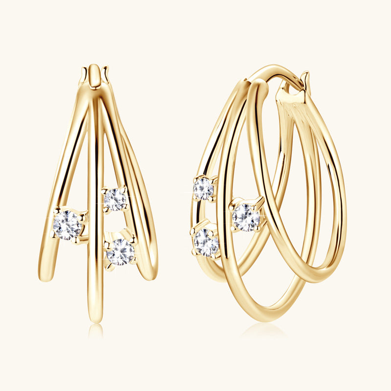 Elegant Girl Diamond Earrings Fashion All-match Ear Rings