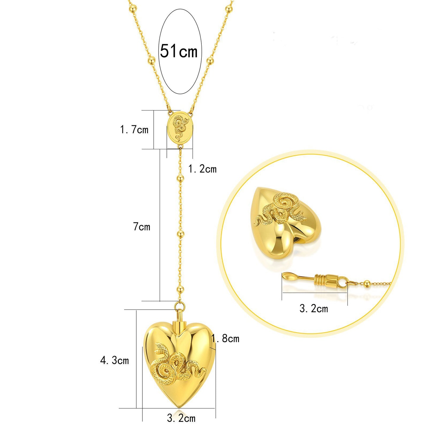 18k Gold Detachable Love Necklace