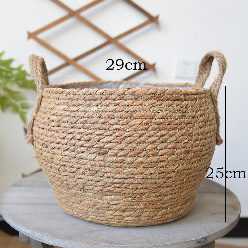 Hand-woven flower basket