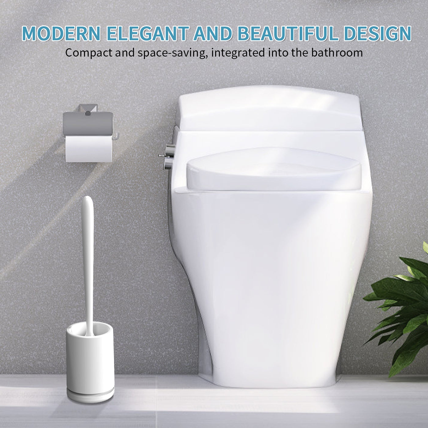 Water-free Wall-mounted Nordic Silicone Toilet Brush Set