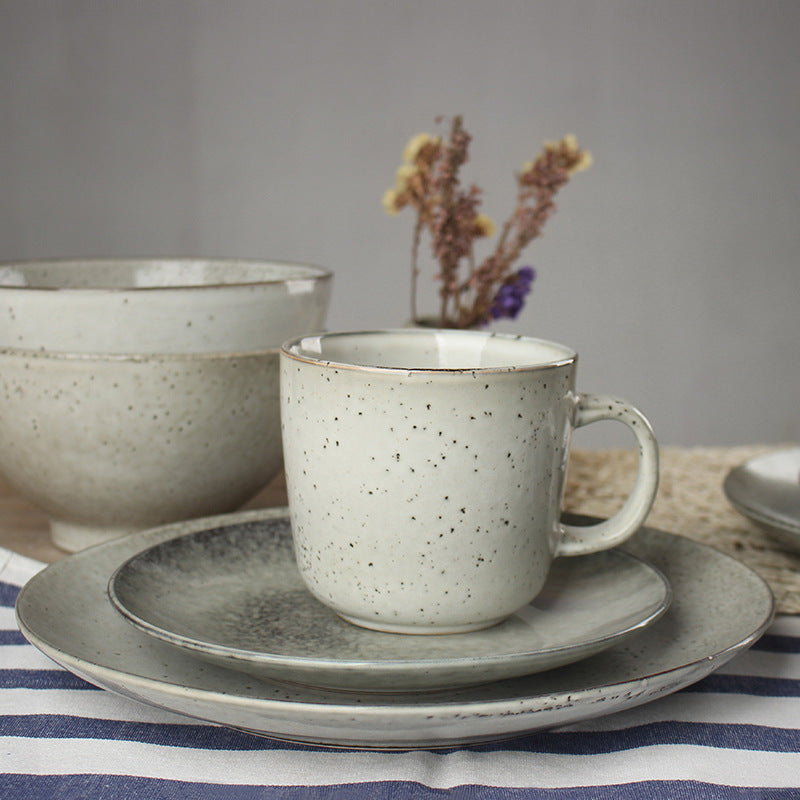 Japanese Retro Pitted Household Ceramic Tableware