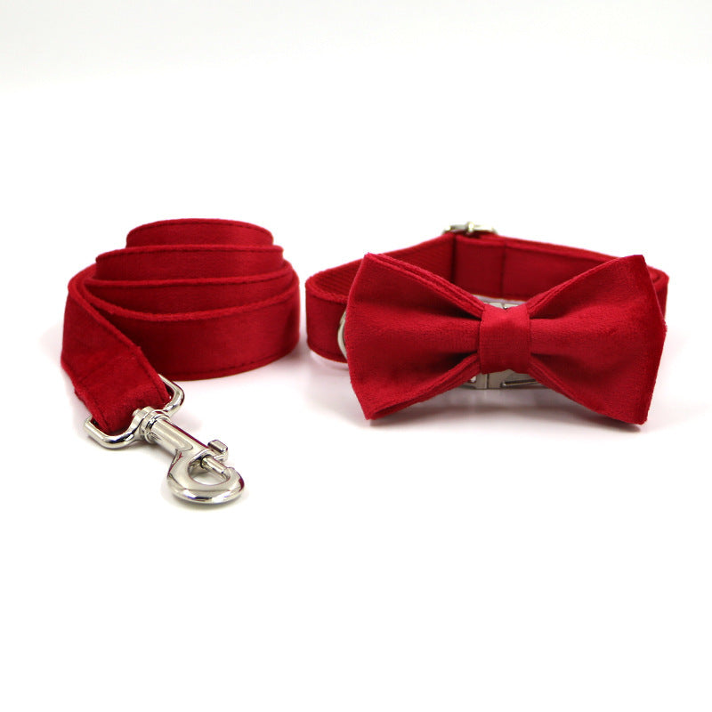 Dog Collar, Tie Bow Set