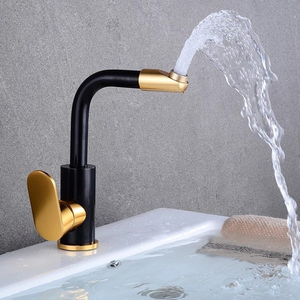 Space aluminum faucet hot and cold bathroom washbasin faucet