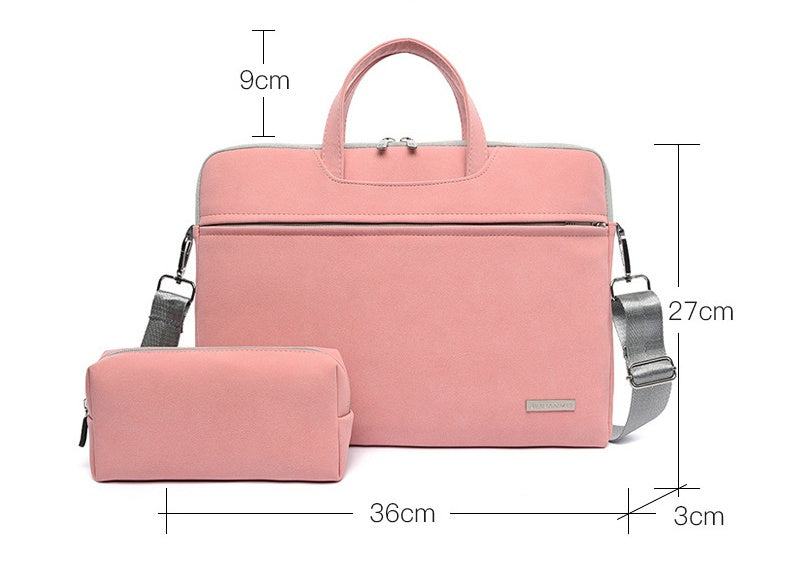 Sac à main en cuir PU pour femmes et hommes, sacoche de transport pour ordinateur portable, mallette pour Macbook Air 13.3 14 15.6 pouces, sac à bandoulière pour souris