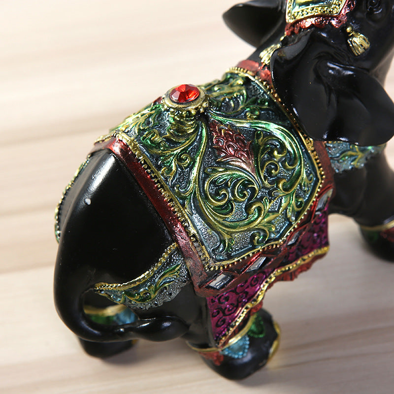 Creative Home Auspicious Elephant Resin Ornaments Exquisite Entrance Living Room Decorations