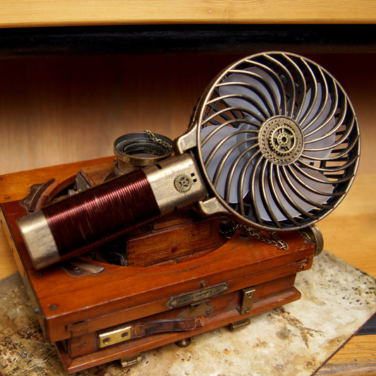 Steampunk Retro Portable Handheld Folding USB Charging Mini Fan