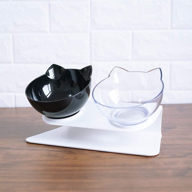 Double Cat Bowl With Raised Stand