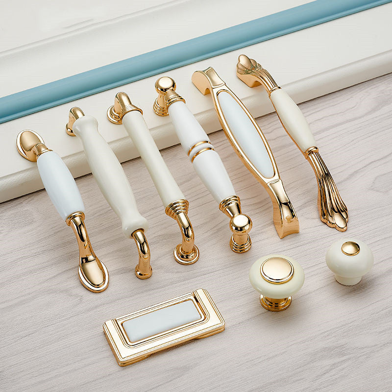 Zinc alloy golden ceramic handle