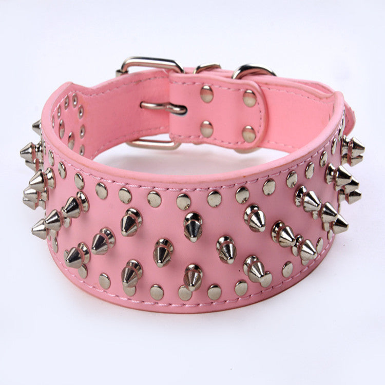 Pet collar large dog rivet collar