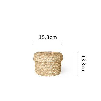 Wheat straw woven storage basket