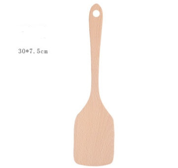 Unpainted wooden shovel