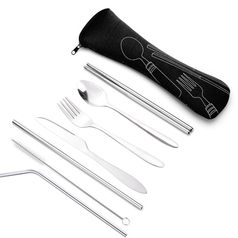 Seven-piece stainless steel cutlery set