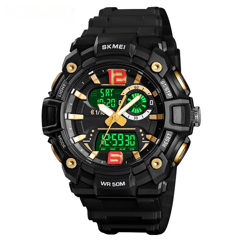 Black Gold Multi-functional Waterproof Men's Electronic Watch