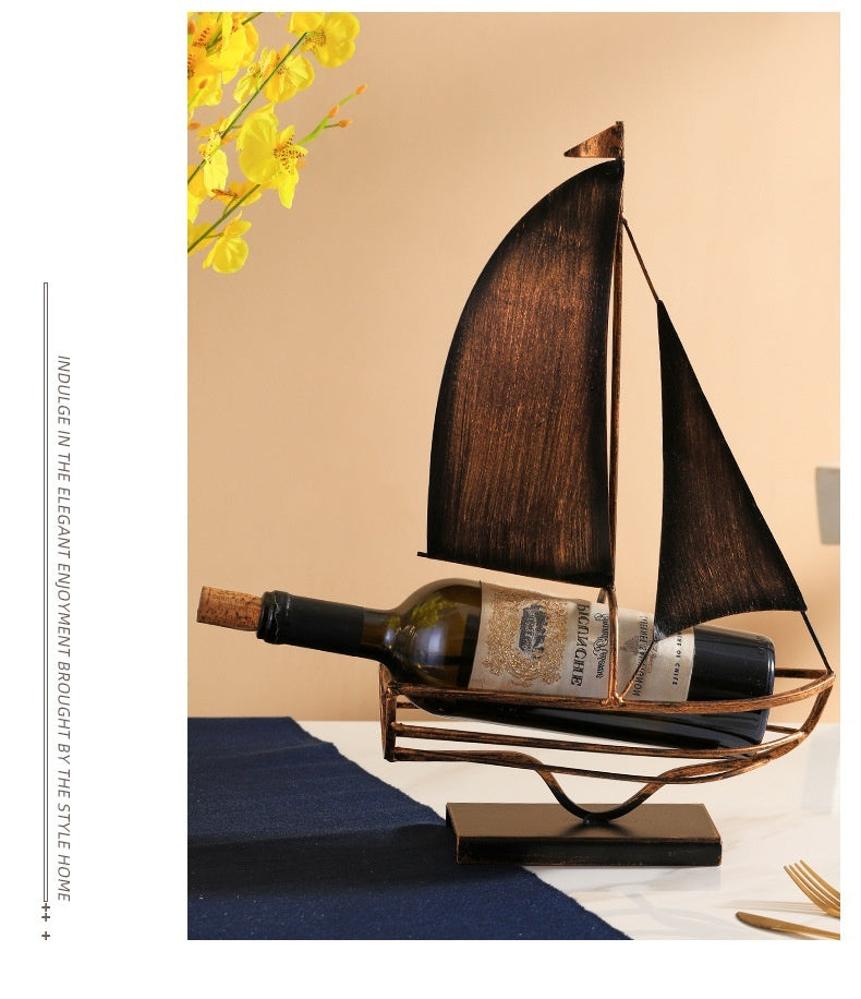 Iron Boat Wine Rack