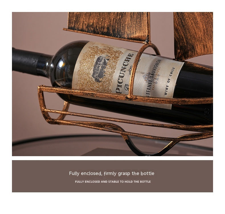 Iron Boat Wine Rack