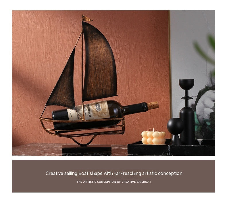 Iron Boat Wine Rack