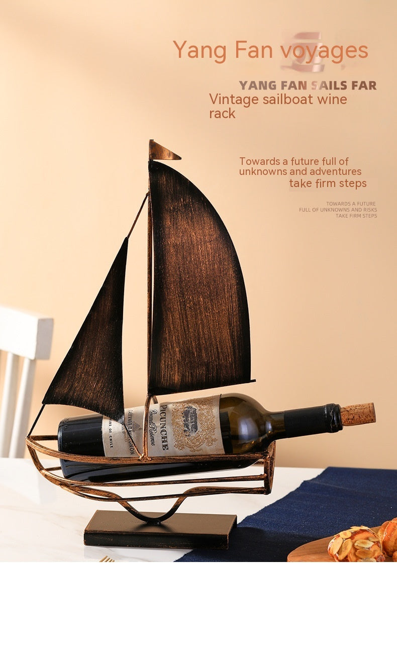 Iron Boat Wine Rack