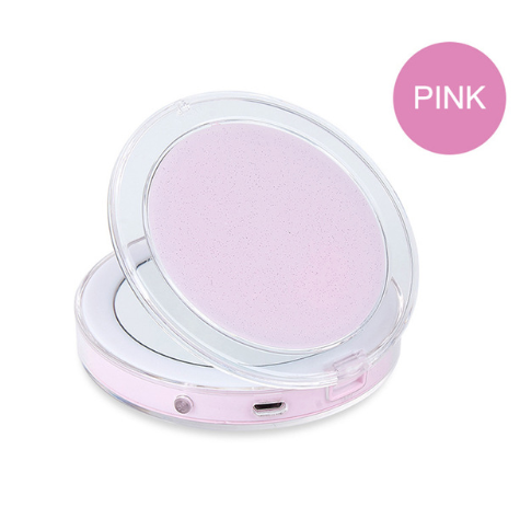 LED Lighted Mini Makeup Mirror 3X Magnifying Compact Travel Portable Sensing Lighting Makeup Mirror SK88