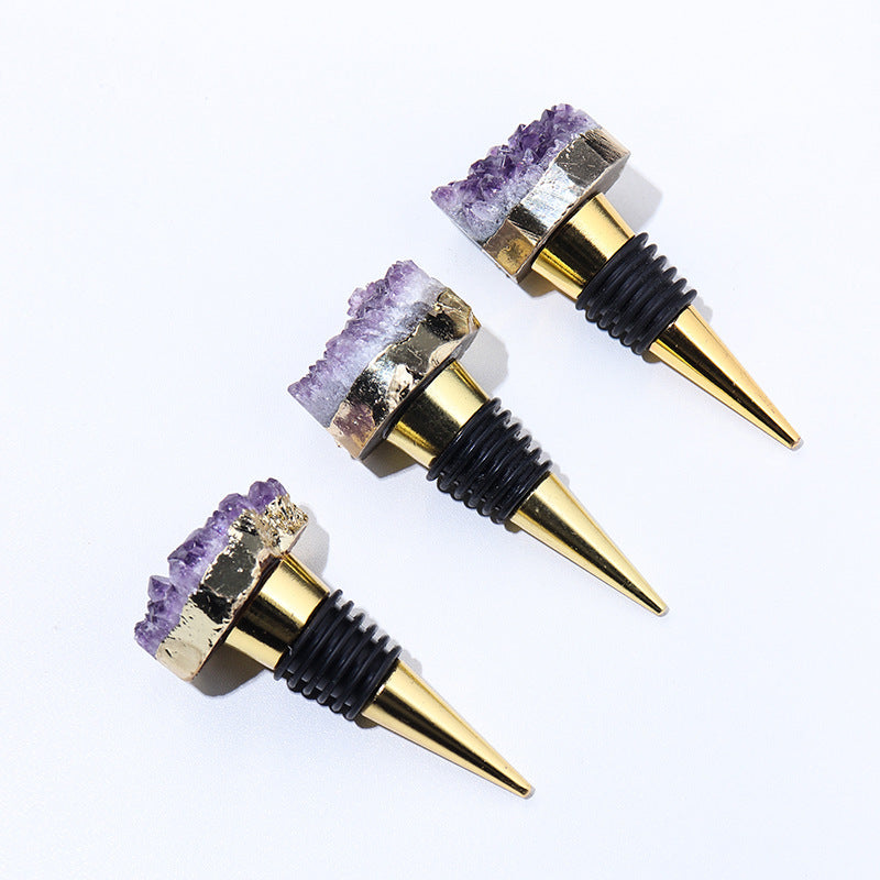 Natural Amethyst Crystal Wine Bottle Stopper