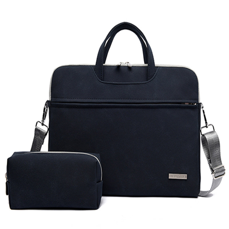 Sac à main en cuir PU pour femmes et hommes, sacoche de transport pour ordinateur portable, mallette pour Macbook Air 13.3 14 15.6 pouces, sac à bandoulière pour souris