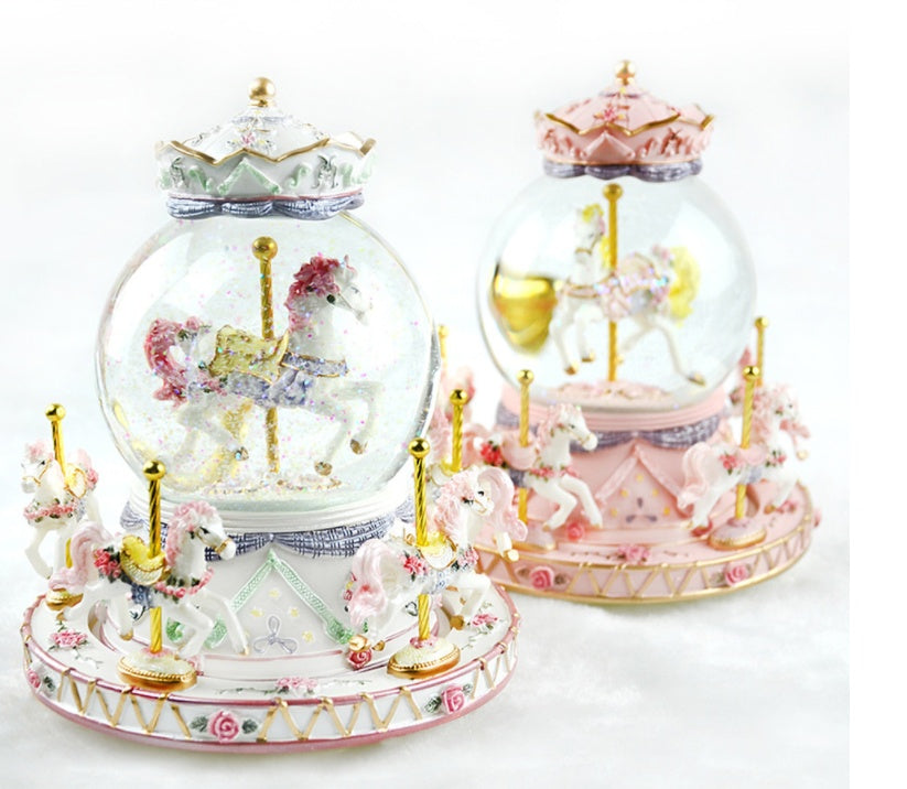 Crystal Music Box Carousel Gift