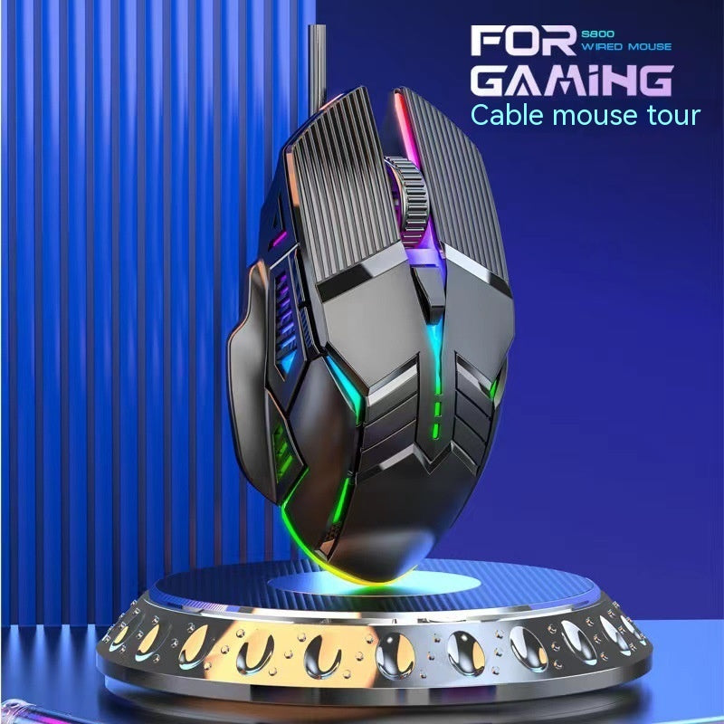 Wired Mouse 6D Colorful Dazzling E-sports Games Office Mute Luminous Mouse