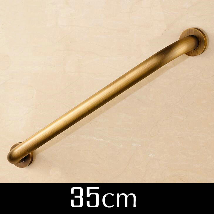 Bathtub Handle With Copper Grab Bars In Bathroom