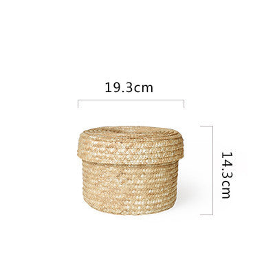 Wheat straw woven storage basket