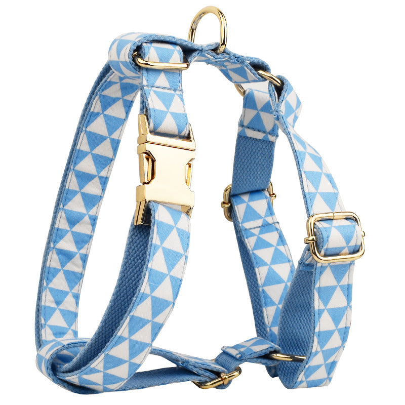 Blue Triangular Ring Rope Bow Vest Pet Dog