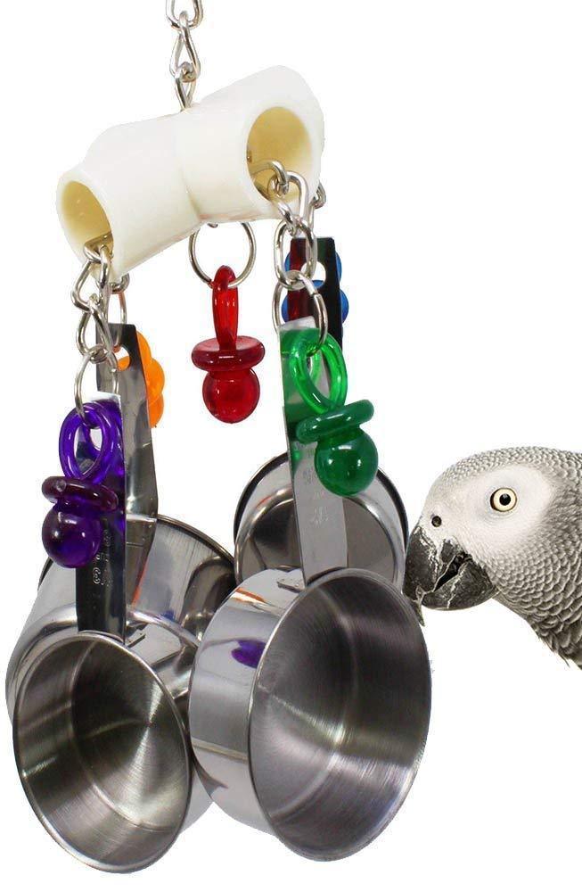 Parrot Bite Toy Stainless Steel Four-pot String