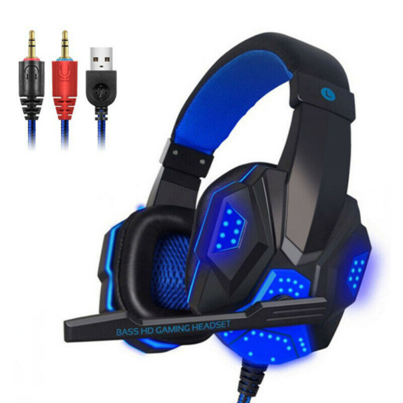 3.5mm Gaming Headset Mic LED Headphones