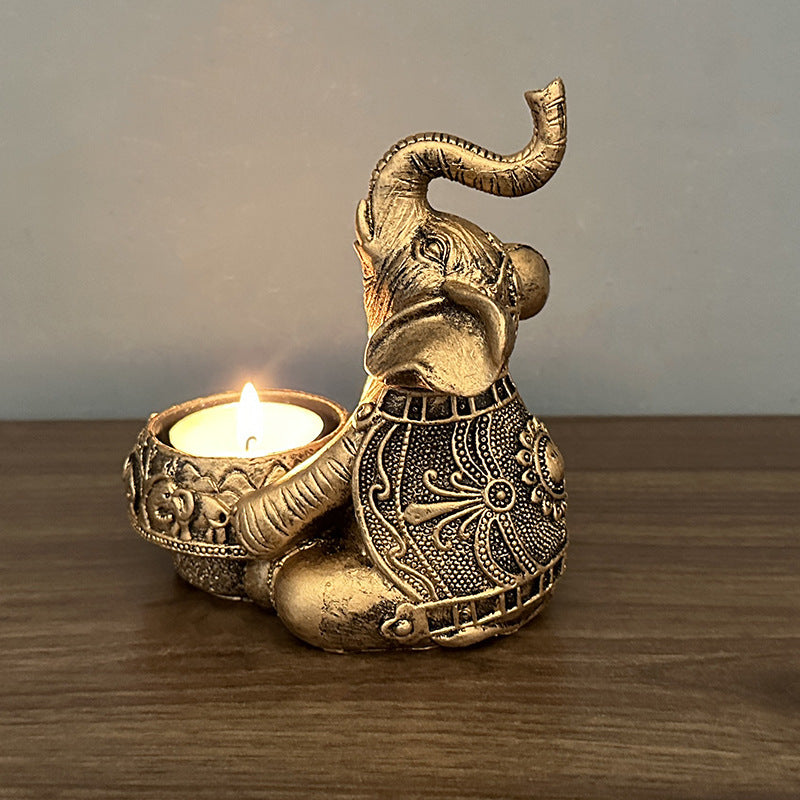 Elephant Resin Candlestick